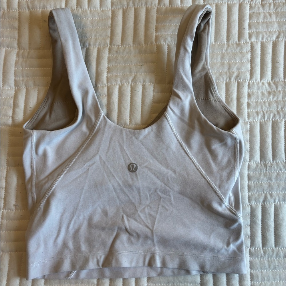 Lululemon Light Gray Cropped Sports Bra